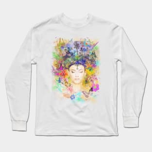 Yoga Meditation T-Shirt, Love, Peace, Nature. Perfect Mother's day gift by Felsenstein Long Sleeve T-Shirt